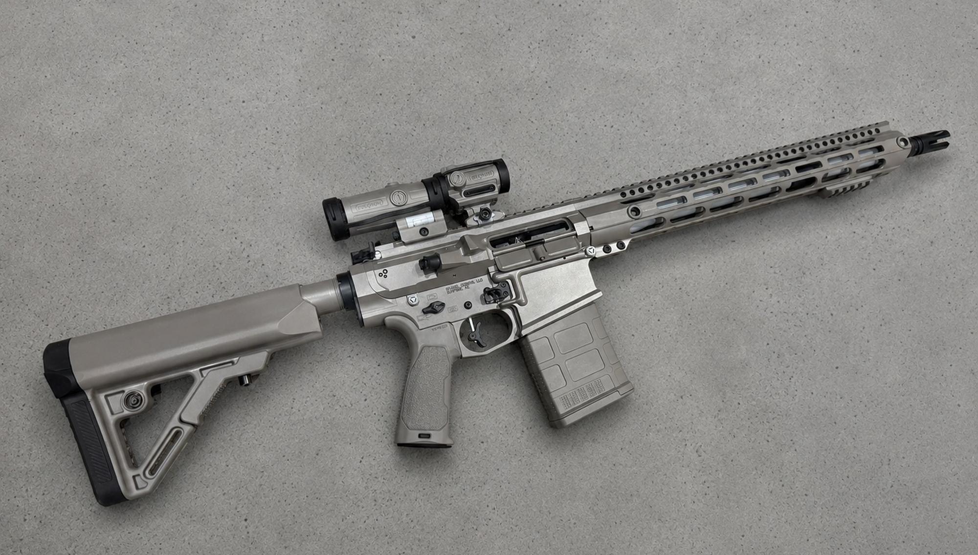 Elemental, a Tungsten and FDE custom .308 built by Bramel Designs
